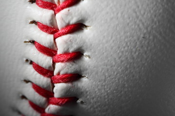 closeup of an baseball