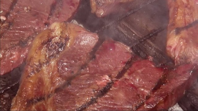 beef meat roast on big roaster