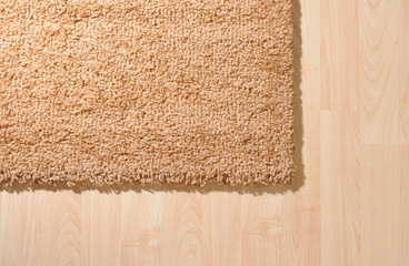 Fototapeta na wymiar Carpet on wooden floor.