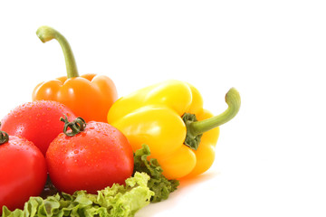 different  Fresh vegetables on white background