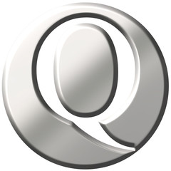 3D Steel Letter Q