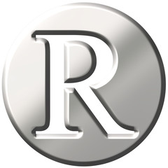 3D Steel Letter R