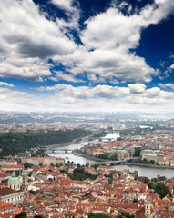 Aerial view of Prague City