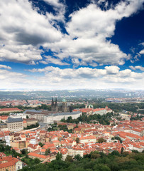 Fototapeta premium Aerial view of Prague City