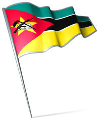Flag pin - Mozambique