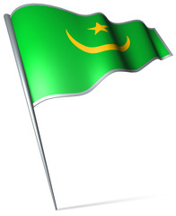 Flag pin - Mauritania