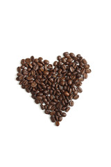 Heart of coffee beans