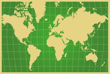 Green vector world map clip-art