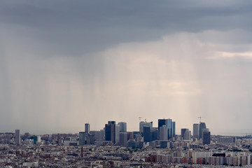 Storm over Paris city
