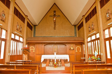 Catholic wood church