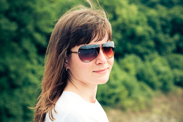 Beautiful young woman outdoor portrait