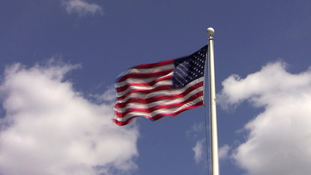 US Flag in a Strong WInd