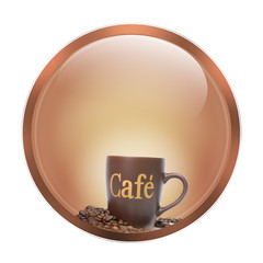 kaffee button blanko