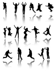 Illustration of people jumping