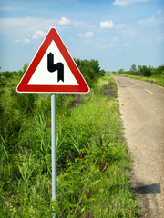 Traffic sign on a road