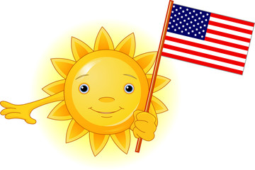 Summer Sun with American flag
