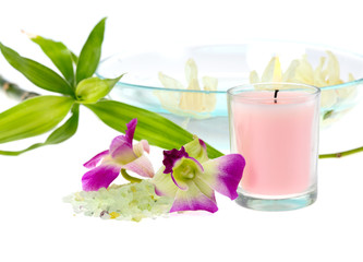 spa theme with pink candle