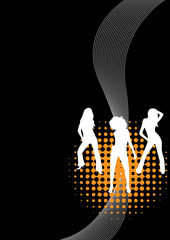 Party Girls Flyer Poster Audience Happy Dance