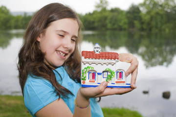 girl with a little house