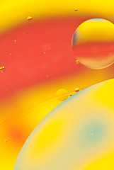 yellow and red abstract circles and bubbles