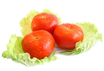 Tomatoes on salad.