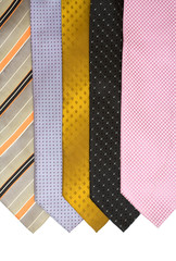 colored neck tie on white