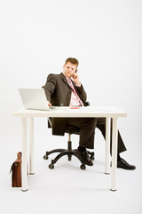 Young business man working in office