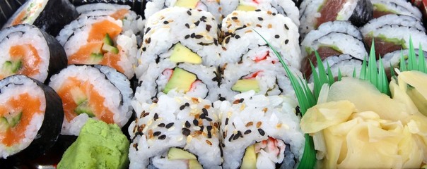 .Sushi, traditional japanese food - food banner