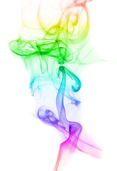 Colorful Rainbow Smoke on white