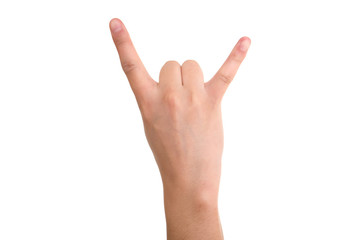 hand gesture on white