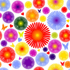 Flower seamless background, vector illustration
