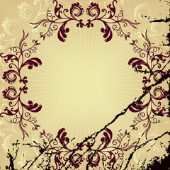 Old Floral background, vector illustration