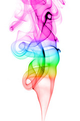 Fototapeta na wymiar Kolorowe Rainbow dymu na białym tle
