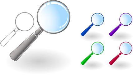 the vector color magnifier set