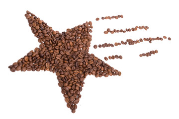 Star made of coffee beans