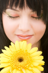 Young woman with flower