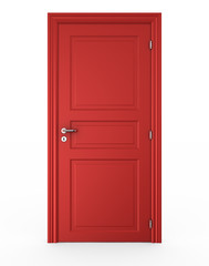Closed red door - 14240366