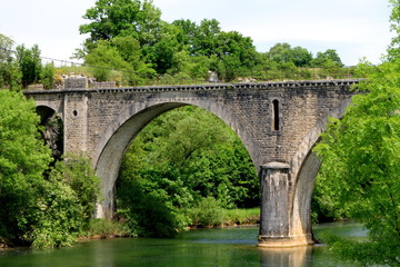 Fototapeta premium Pont sur la Loue, Cléron