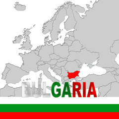 BULGARIA MAP AND FLAG