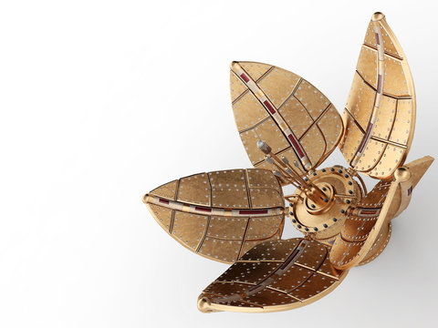 Mechanical flower. Steampunk style.