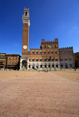 Siena, Piazza del Campo e Palazzo Pubblico 4 - obrazy, fototapety, plakaty