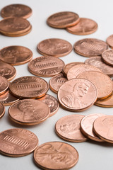 pile of U.S. pennies