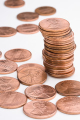 pile of U.S. pennies