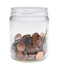 jar of US coins