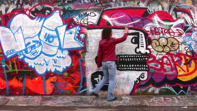 woman and graffitti