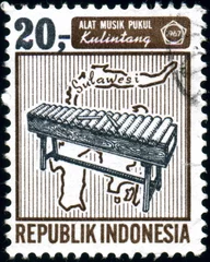  Republik Indonesia. Alat Musik Pukul. Timbre postal. 1967 © Blue Moon