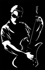 Portrait of the young man with a guitar