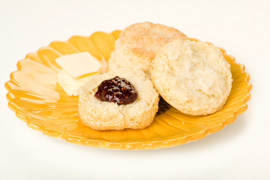 Buttermilk Biscuits on Sunflower Plate