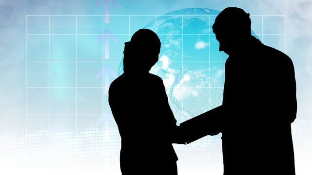 Business handshake silhouette