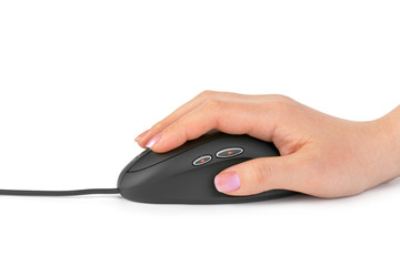 Hand and computer mouse